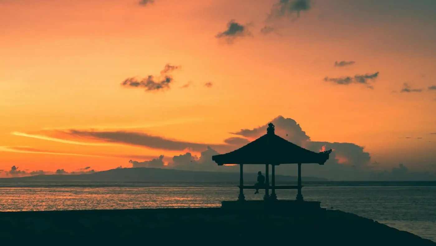 Sunrise over the beach at Sanur